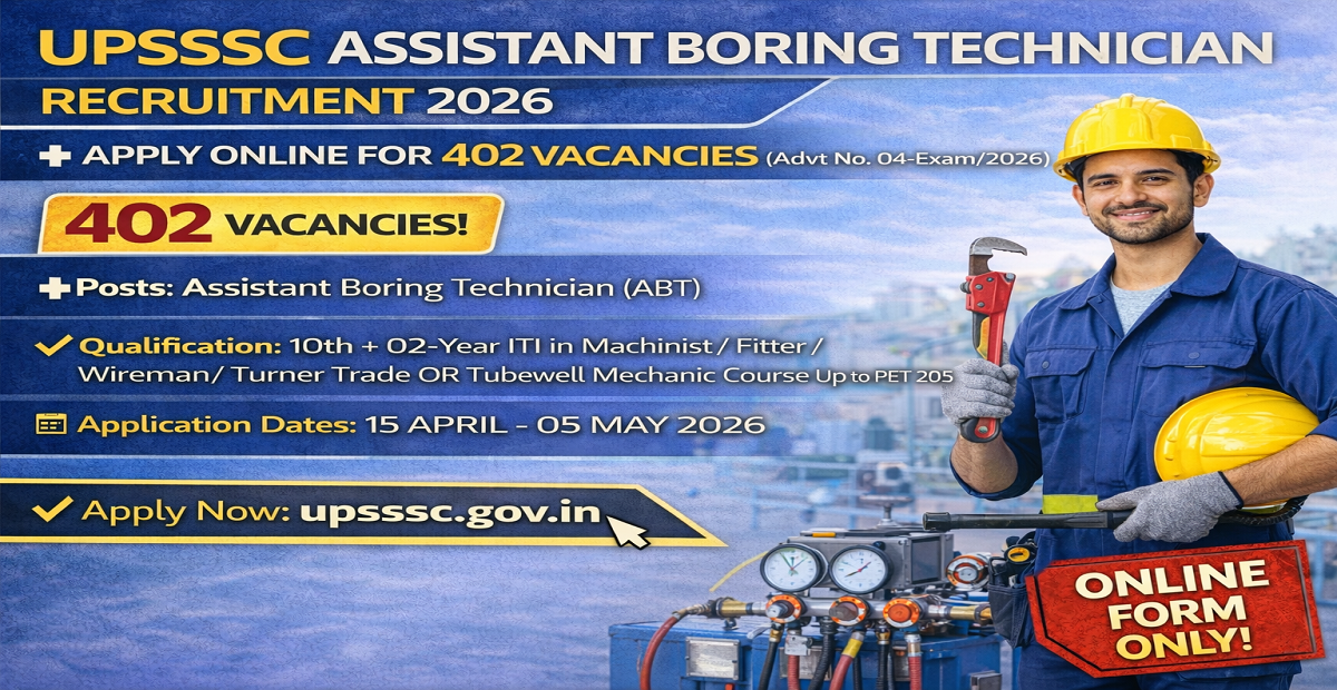 UPSSSC Assistant Boring Technician Recruitment 2026