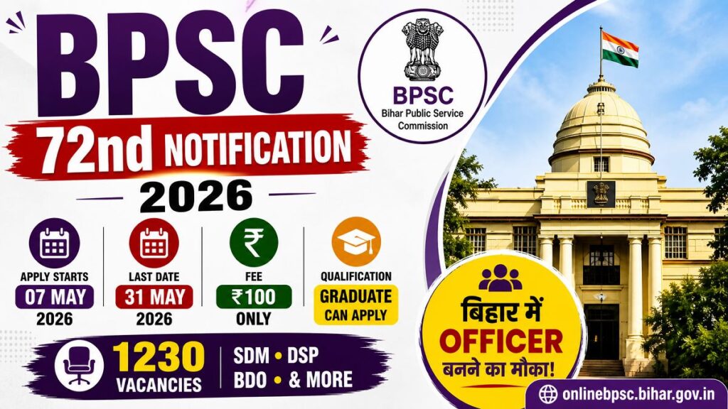 BPSC 72nd Combined Exam 2026