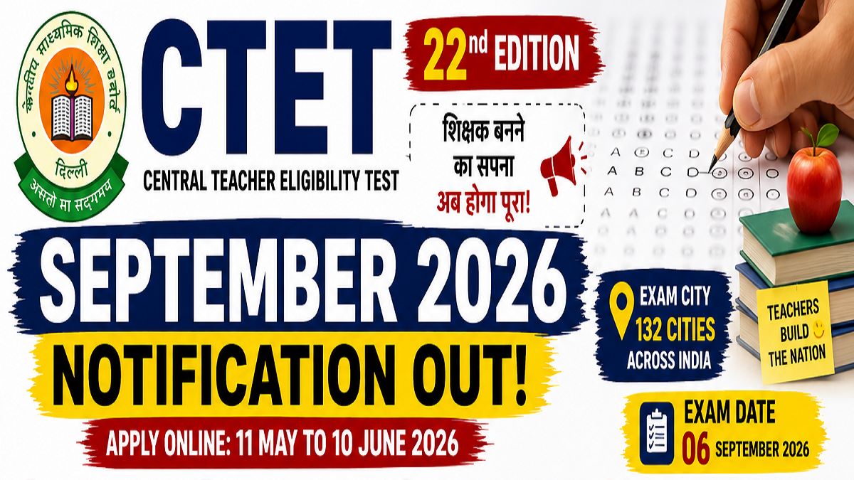 CTET September 2026 Notification Out: Apply Online