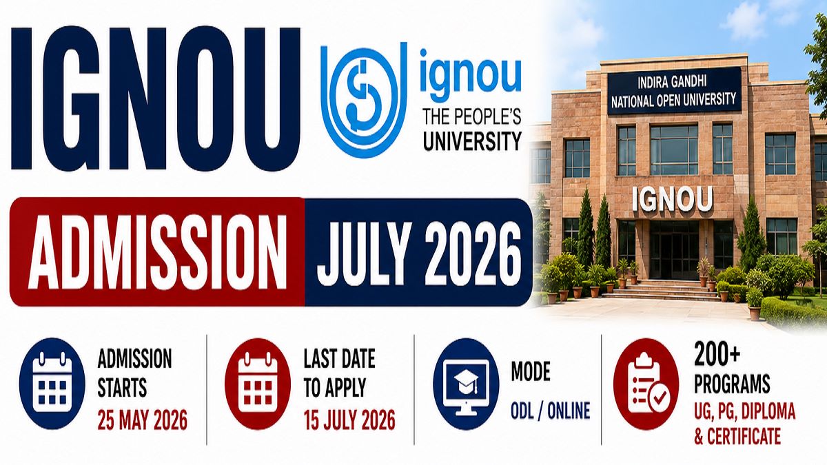 IGNOU UG PG Fresh Admission July 2026 Apply Online Now