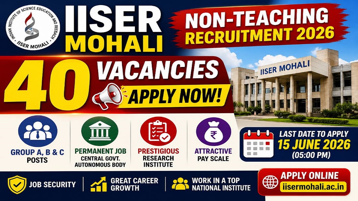 IISER Mohali Non-Teaching Recruitment 2026: Apply Online for 40 Posts