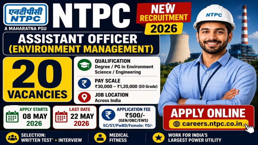 NTPC Assistant Officer Recruitment 2026 Apply Online