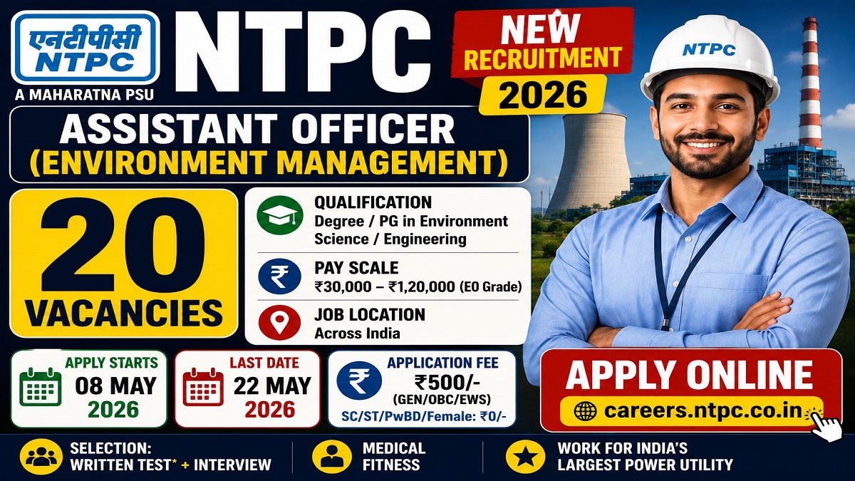 NTPC Assistant Officer Recruitment 2026 Apply Online