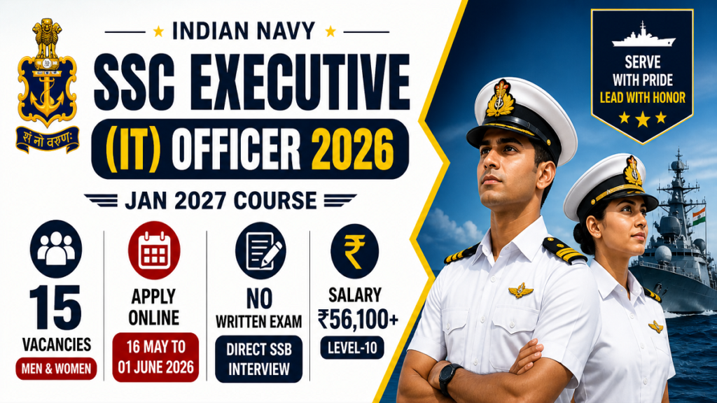 Navy SSC Executive IT Officer Recruitment 2026 Apply Online