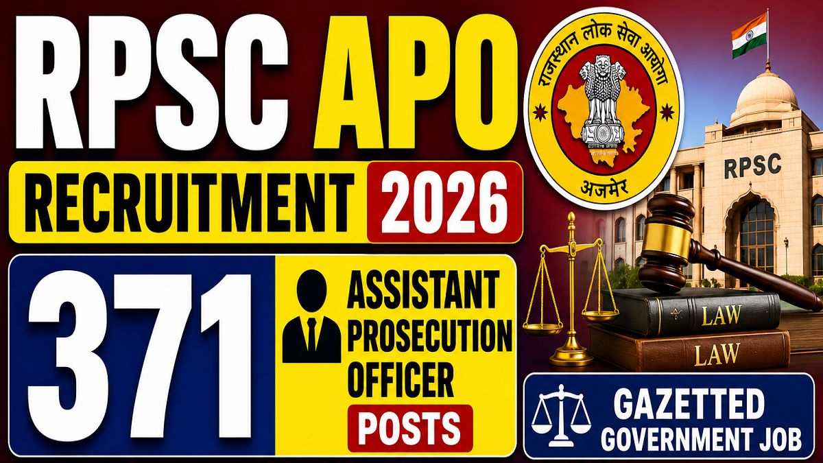 RPSC Assistant Prosecution Officer Recruitment 2026