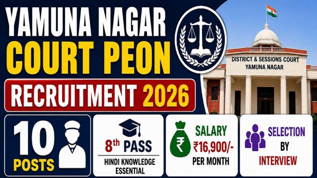Yamuna Nagar Court Peon Recruitment 2026: Apply Offline
