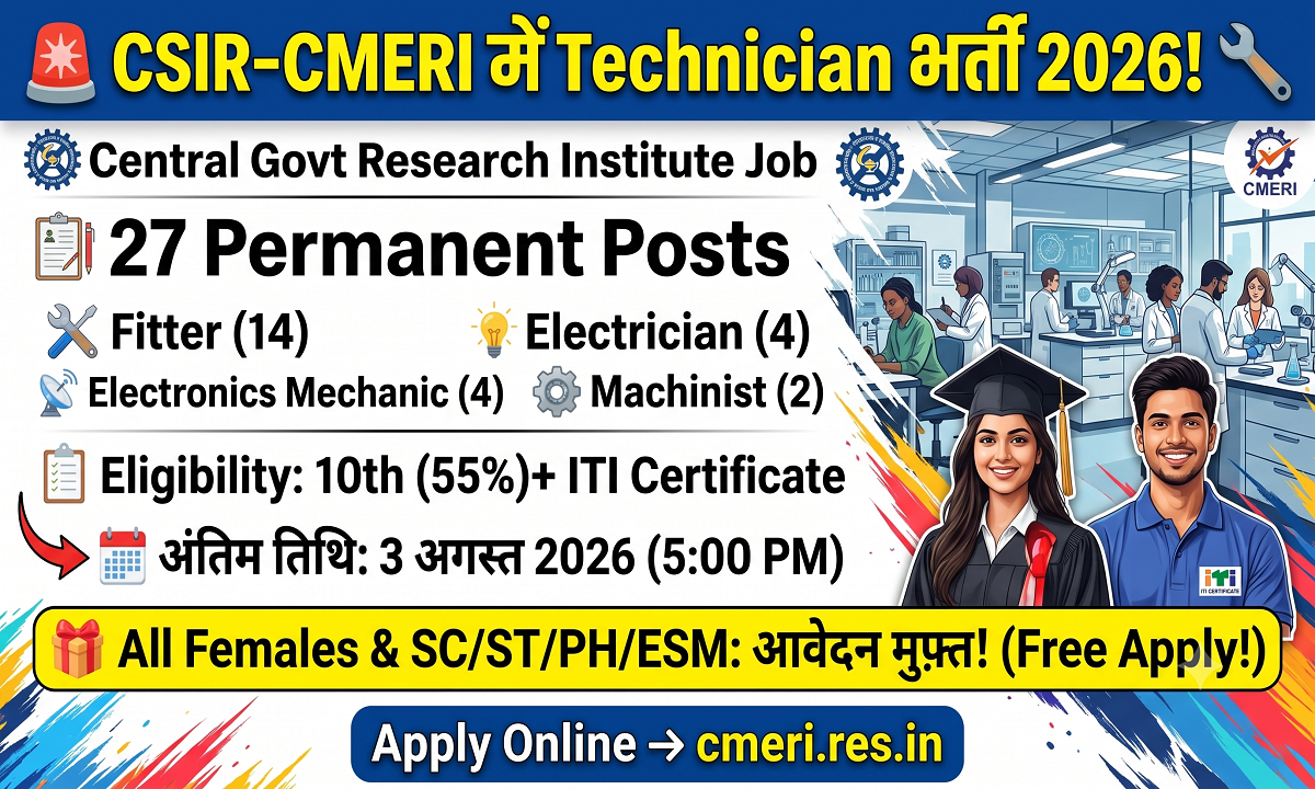 CSIR-CMERI Technician Recruitment 2026