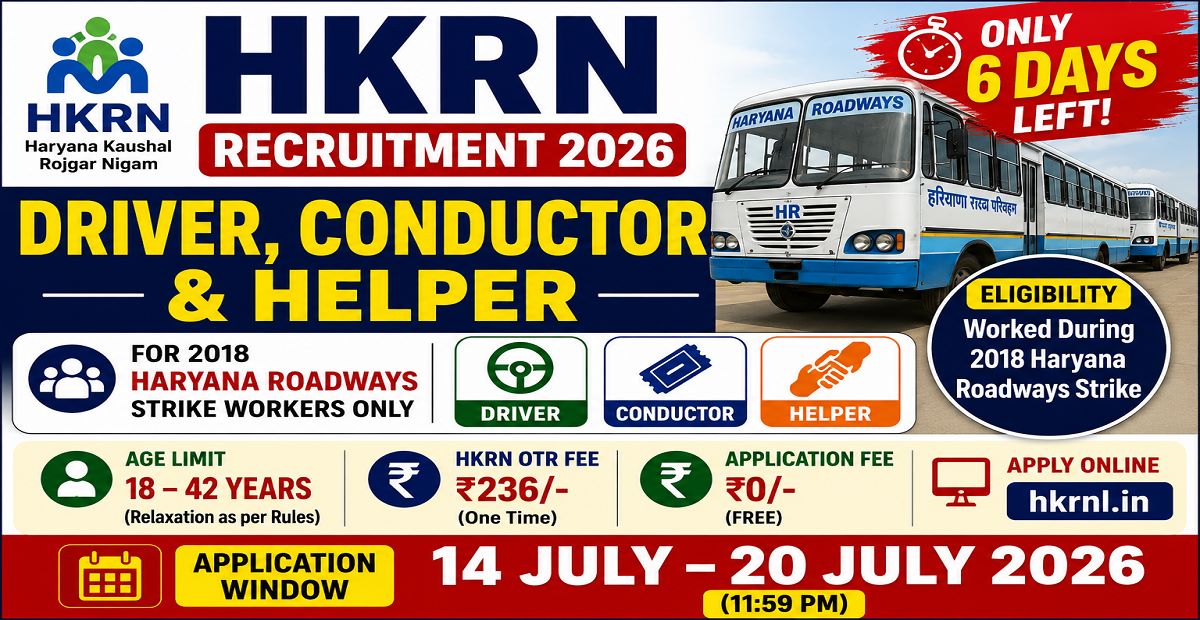 HKRN Driver Conductor Helper Recruitment 2026