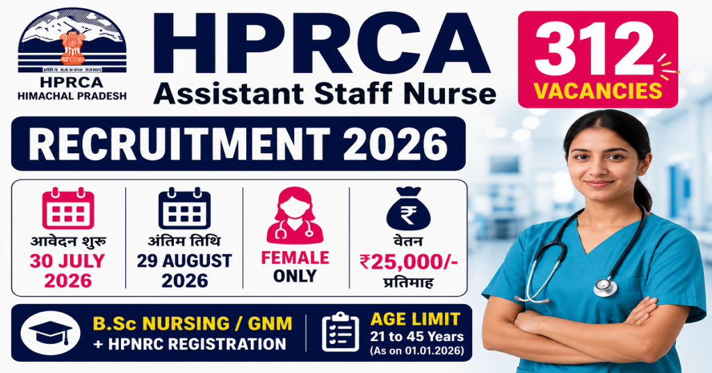 HPRCA Assistant Staff Nurse Recruitment 2026