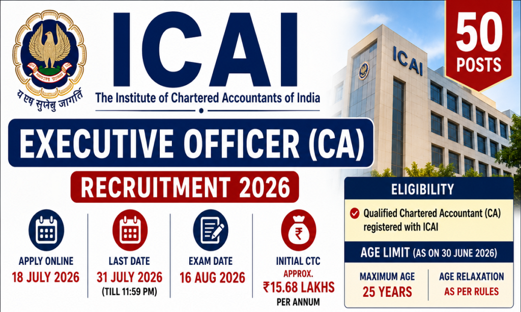 ICAI CA Executive Officer Recruitment 2026
