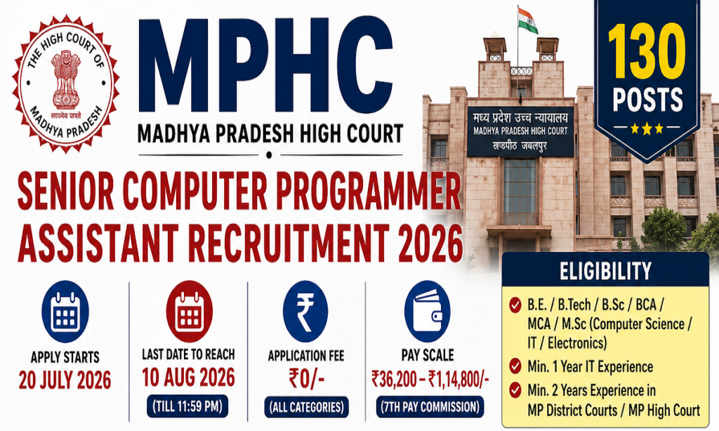 MP High Court Senior Computer Programmer Assistant Recruitment 2026
