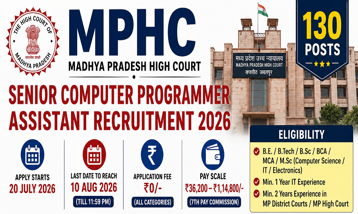 MP High Court Senior Computer Programmer Assistant Recruitment 2026