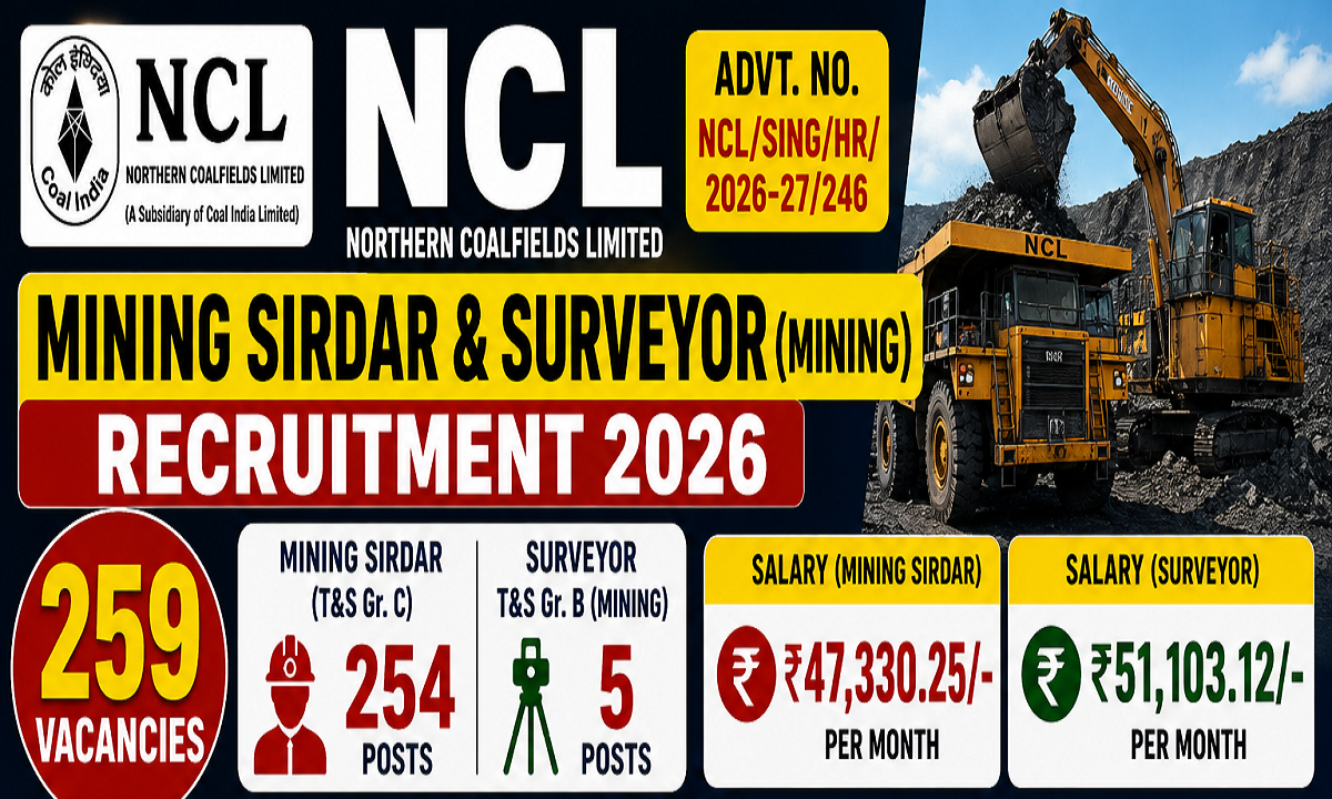 NCL Mining Sirdar Surveyor Recruitment 2026