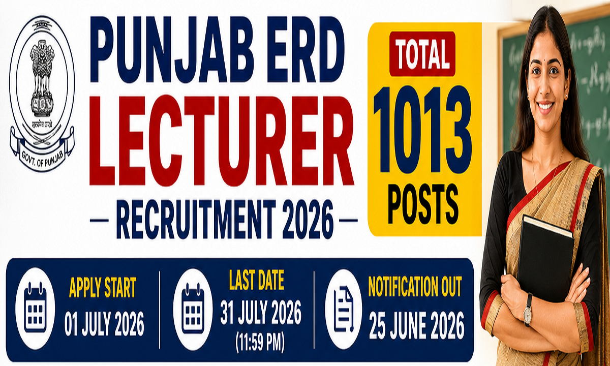 Punjab ERD Lecturer Recruitment 2026