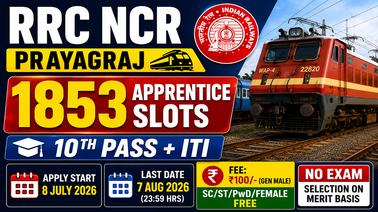RRC NCR Prayagraj Apprentice Recruitment 2026