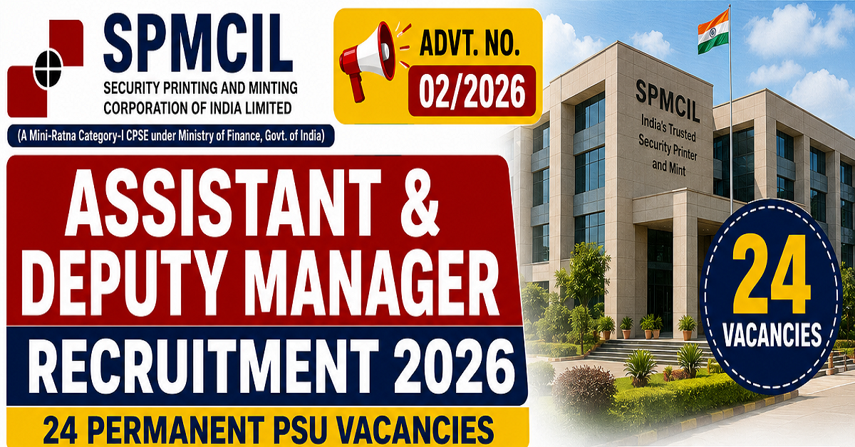 SPMCIL Assistant Manager Recruitment 2026