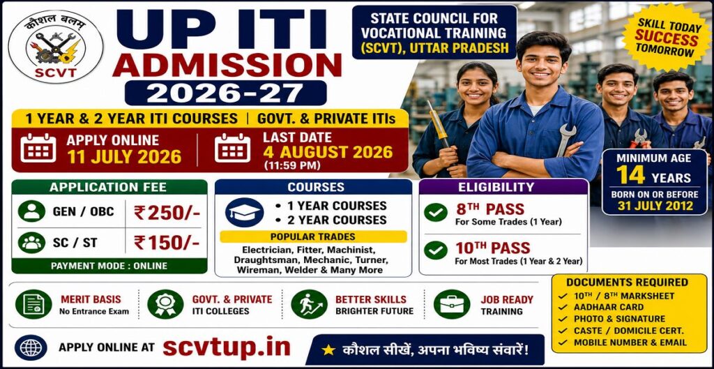 UP ITI Admission 2026-27