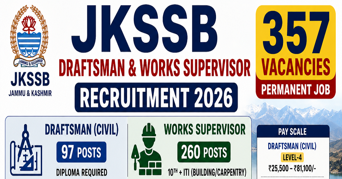 JKSSB Draftsman Works Supervisor Recruitment 2026