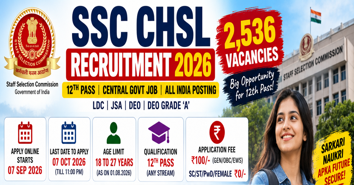 SSC CHSL Recruitment 2026 – Apply Online
